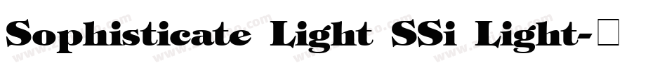 Sophisticate Light SSi Light字体转换